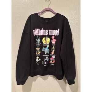 Disney Villians Moods Portrait Black Crewneck Sweatshirt XXXL